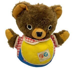 Teddy Bear Tip Top Chime Baby Toy Vintage Fisher Price Unisex Kids Brown